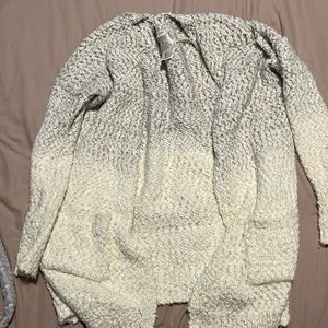 White and grey cardigan